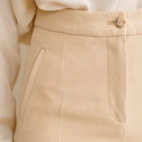 ✨ NEW WITH TAGS ✨SÉZANE ~ Martin Crop Trousers in Cream Size 34 (US 2) ✨ - Picture 6 of 10